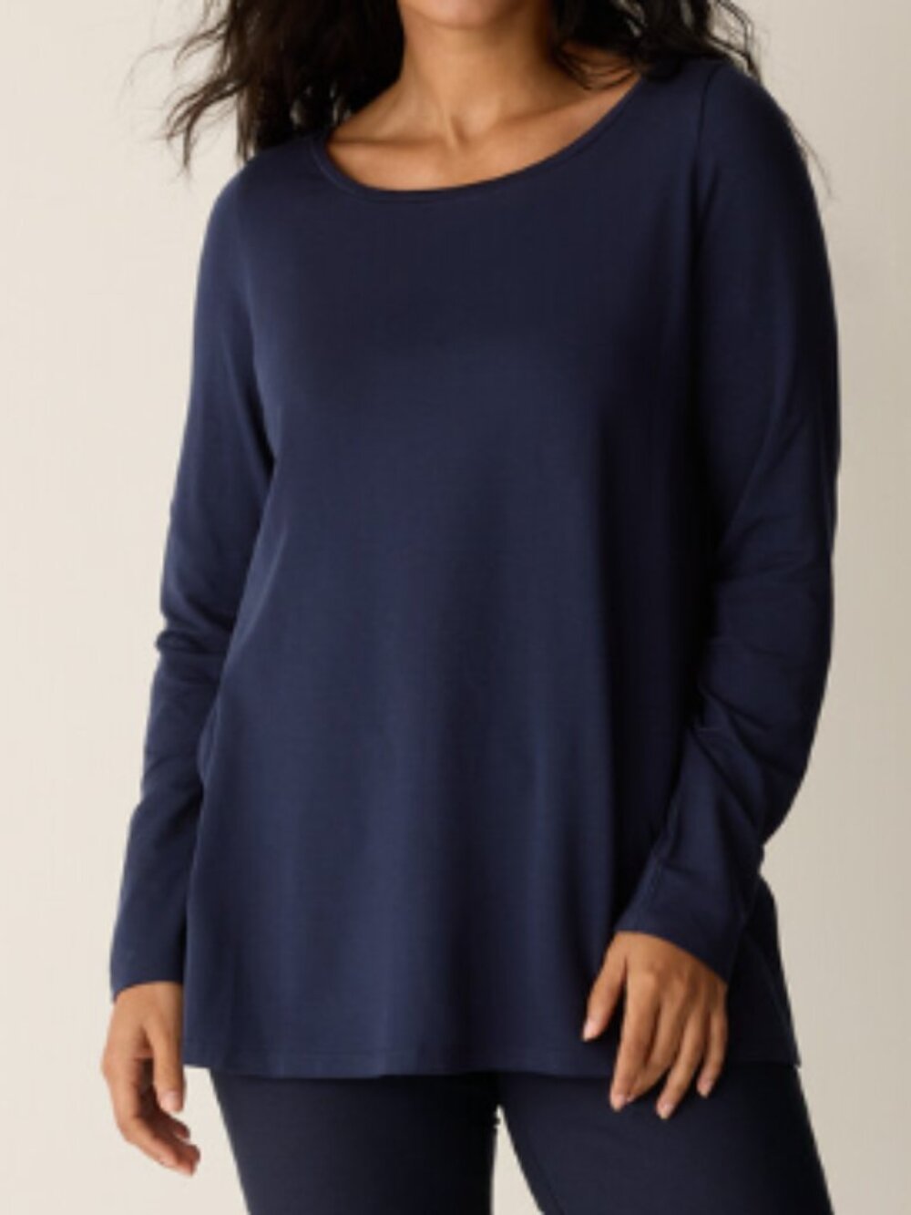 Eileen Fisher Navy Long Sleeve Top BRAND NEW WITH TAGS
